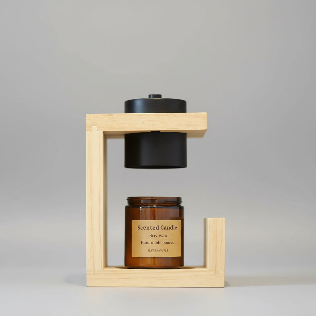 Wooden Frame Modern Candle Warmer Lamp - Cozy Furniture & Lifestyle