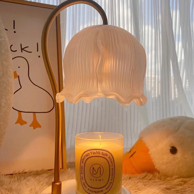 Glass Flower Candle Warmer Lamp - Cozy Furniture & Lifestyle