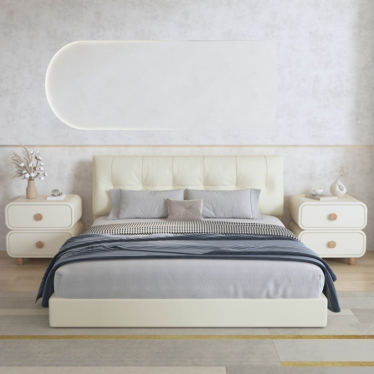 Milan Modern Wood/Leather Night Stand - Cozy Furniture & Lifestyle