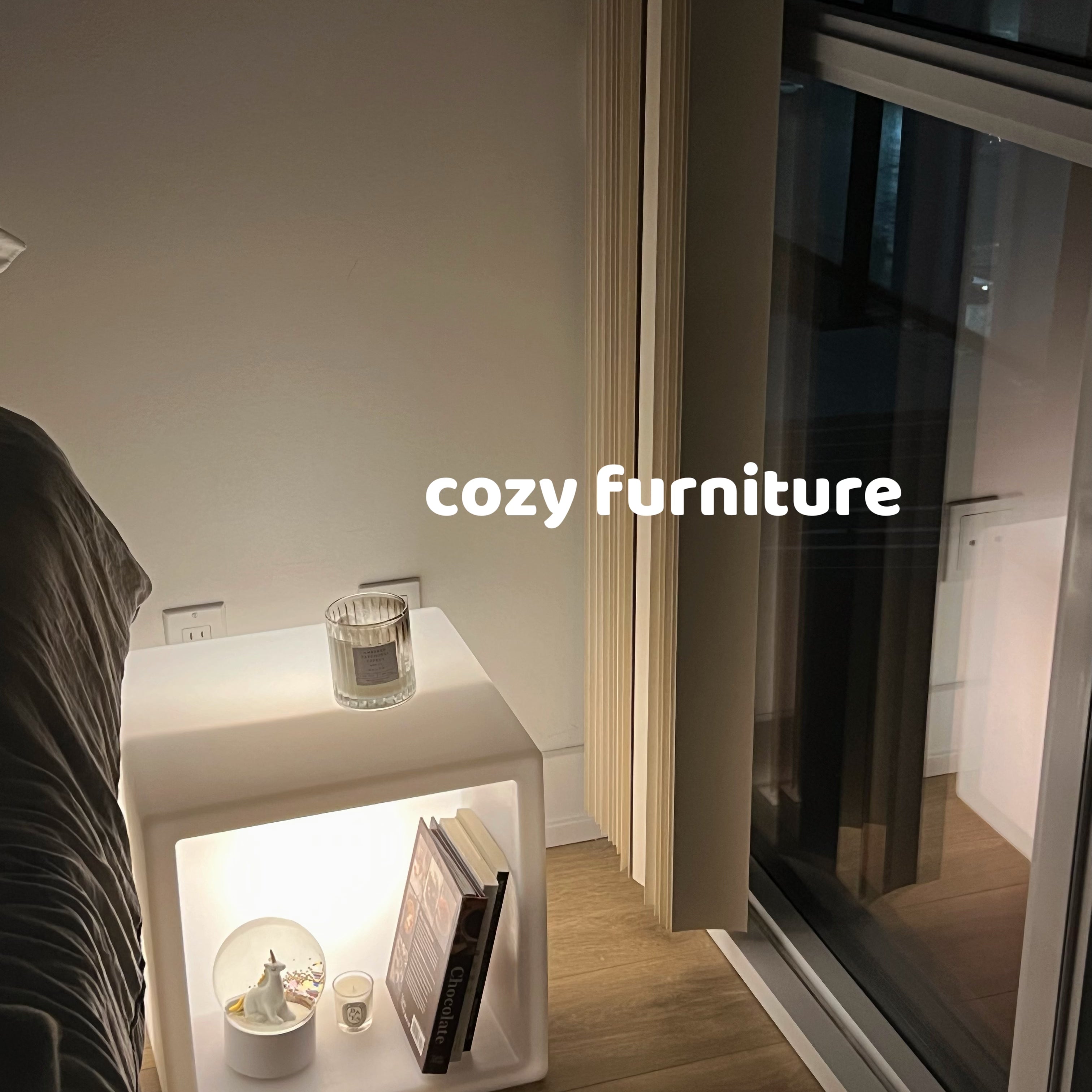 Lighted Cube Night Stand with Storage - Cozy Furniture & Lifestyle