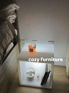 Lighted Cube Night Stand with Storage - Cozy Furniture & Lifestyle
