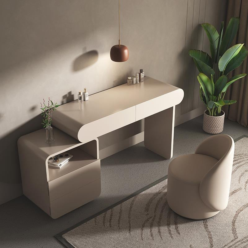 Luxuary vanity set with Cabinet, Adjustable Brightness Mirror and Cushioned Stool - Cozy Furniture & Lifestyle