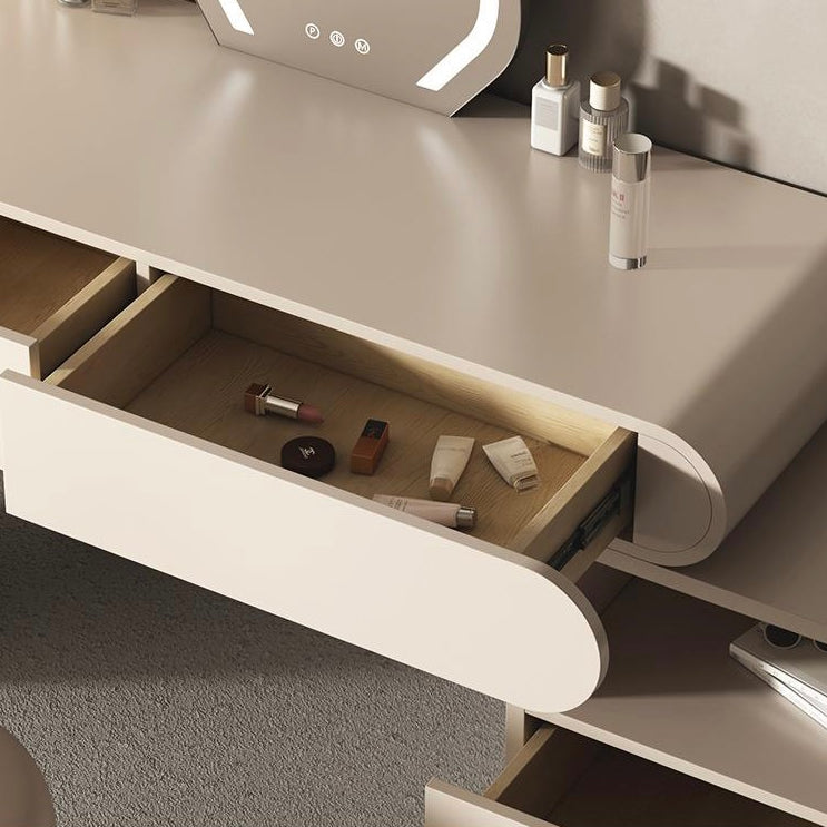 Luxuary vanity set with Cabinet, Adjustable Brightness Mirror and Cushioned Stool - Cozy Furniture & Lifestyle