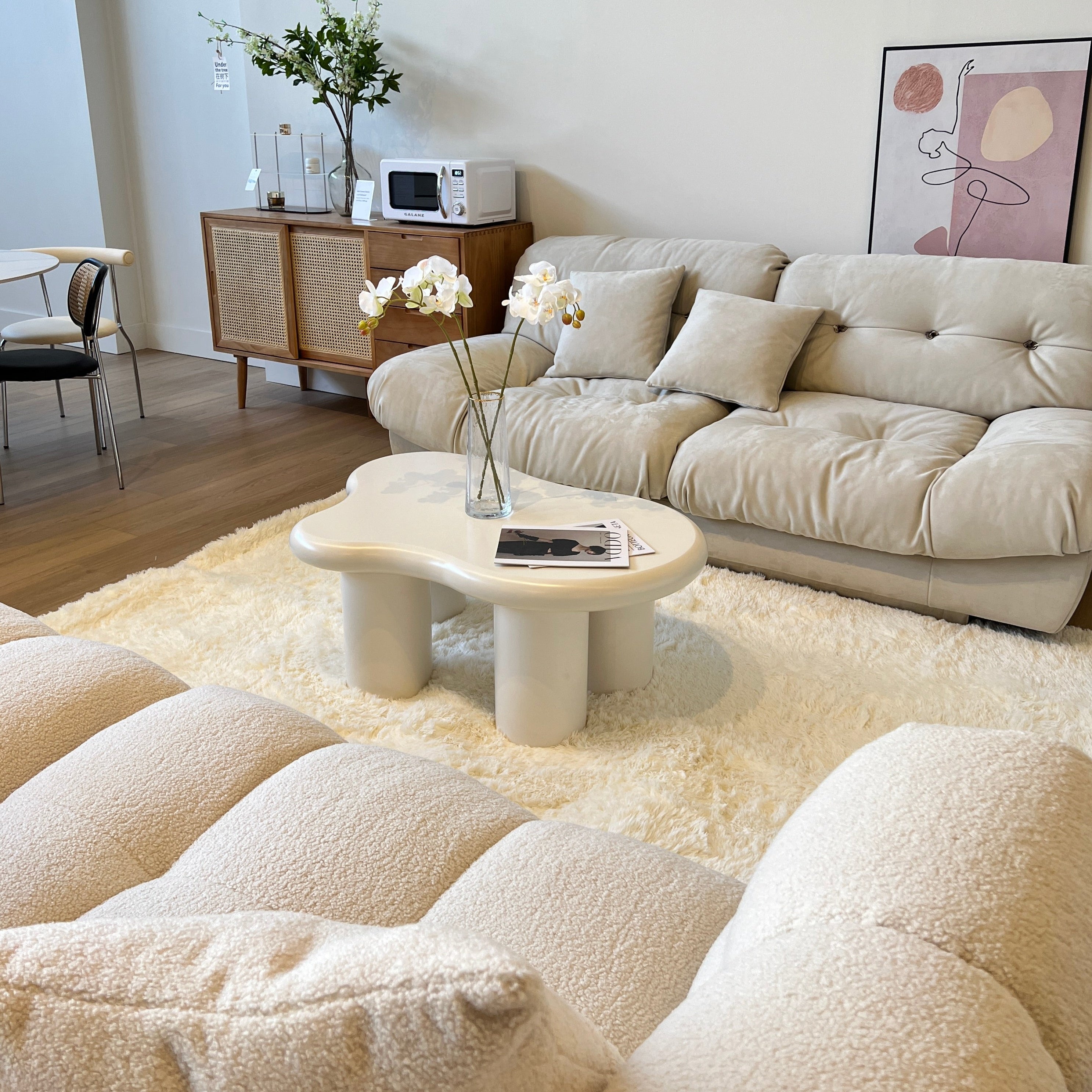 Furry White Carpet - Cozy Furniture & Lifestyle