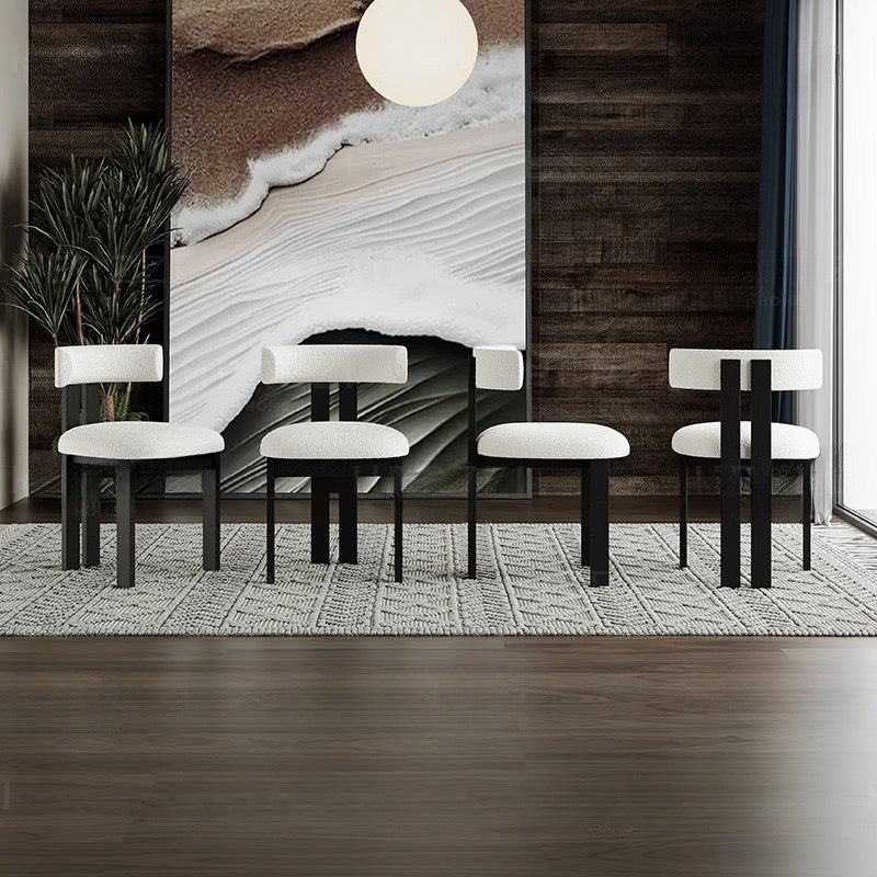 Bouclé Ash Wood Dining Chair (Set of 2) - Cozy Furniture & Lifestyle