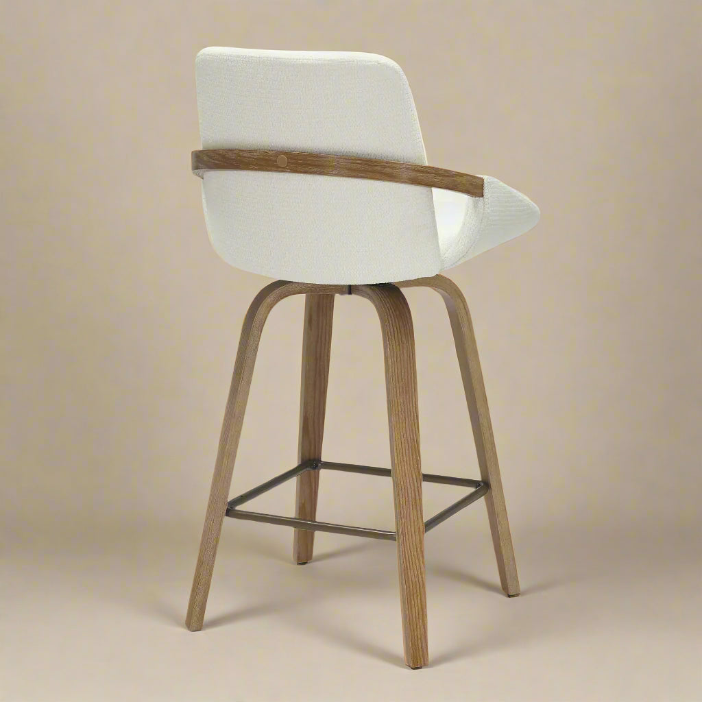 Alpine Curve Counter Stool with 360° swivel seat (Set of 2) - Cozy Furniture & Lifestyle