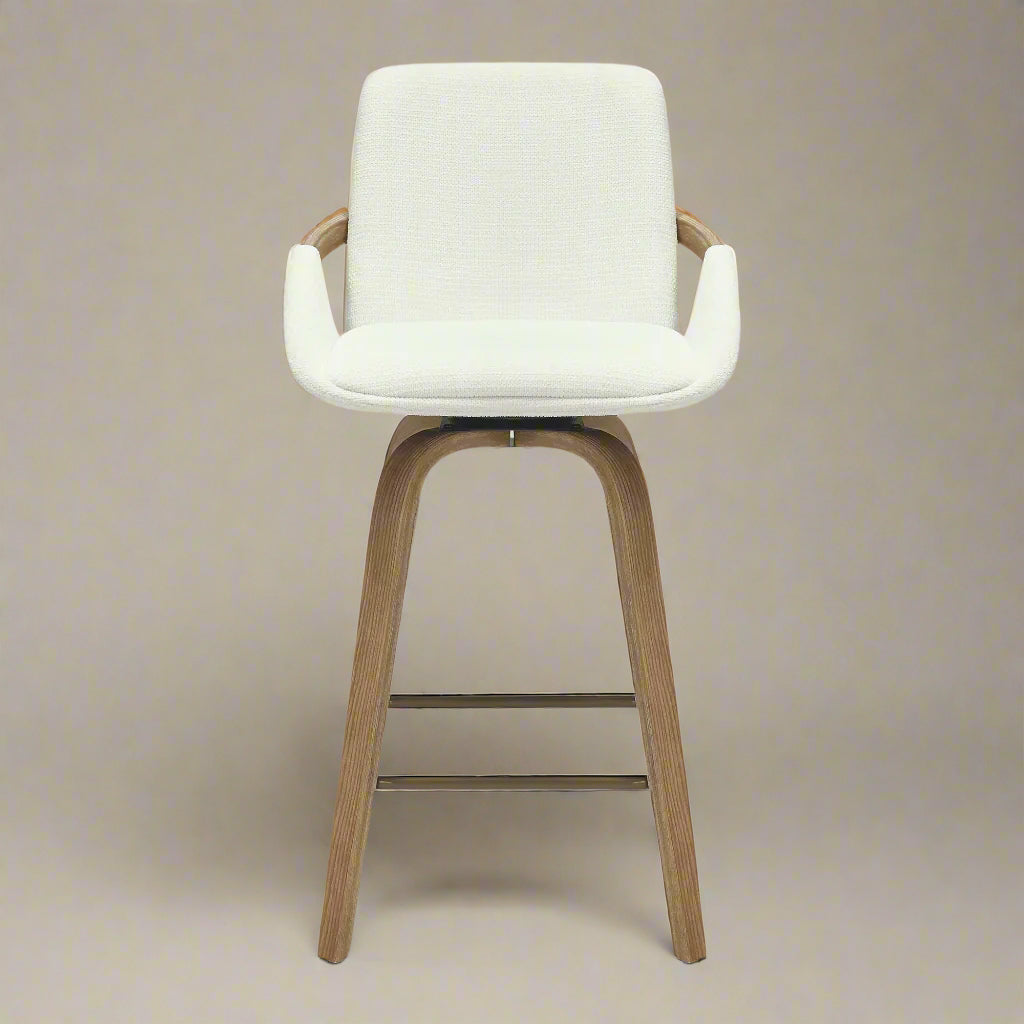 Alpine Curve Counter Stool with 360° swivel seat (Set of 2) - Cozy Furniture & Lifestyle