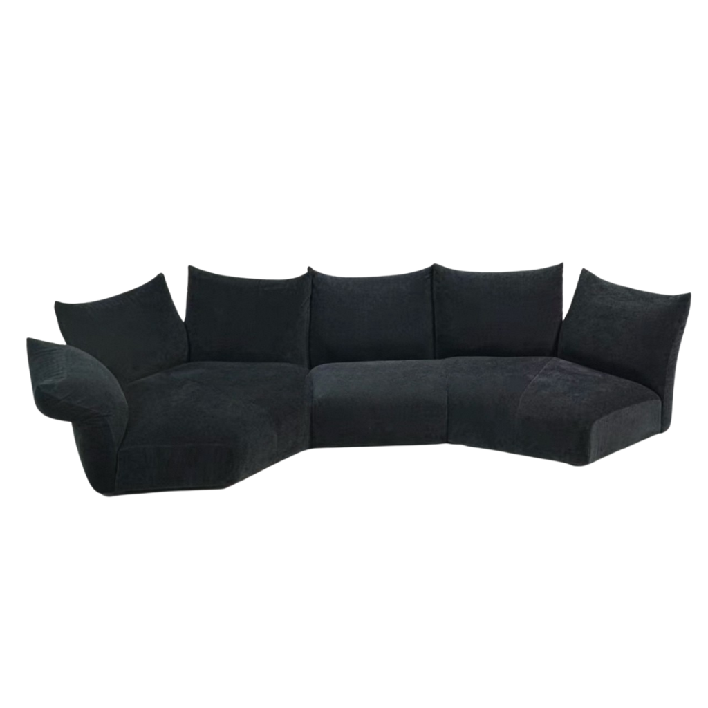 Blooming Embrace Modular Sofa combo B in deep navy fabric in studio setting