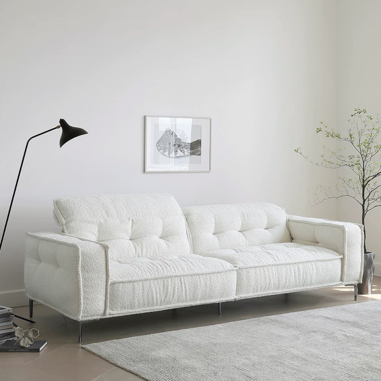 Chic Comfort Adjustable Boucle Sofa - Cozy Furniture & Lifestyle