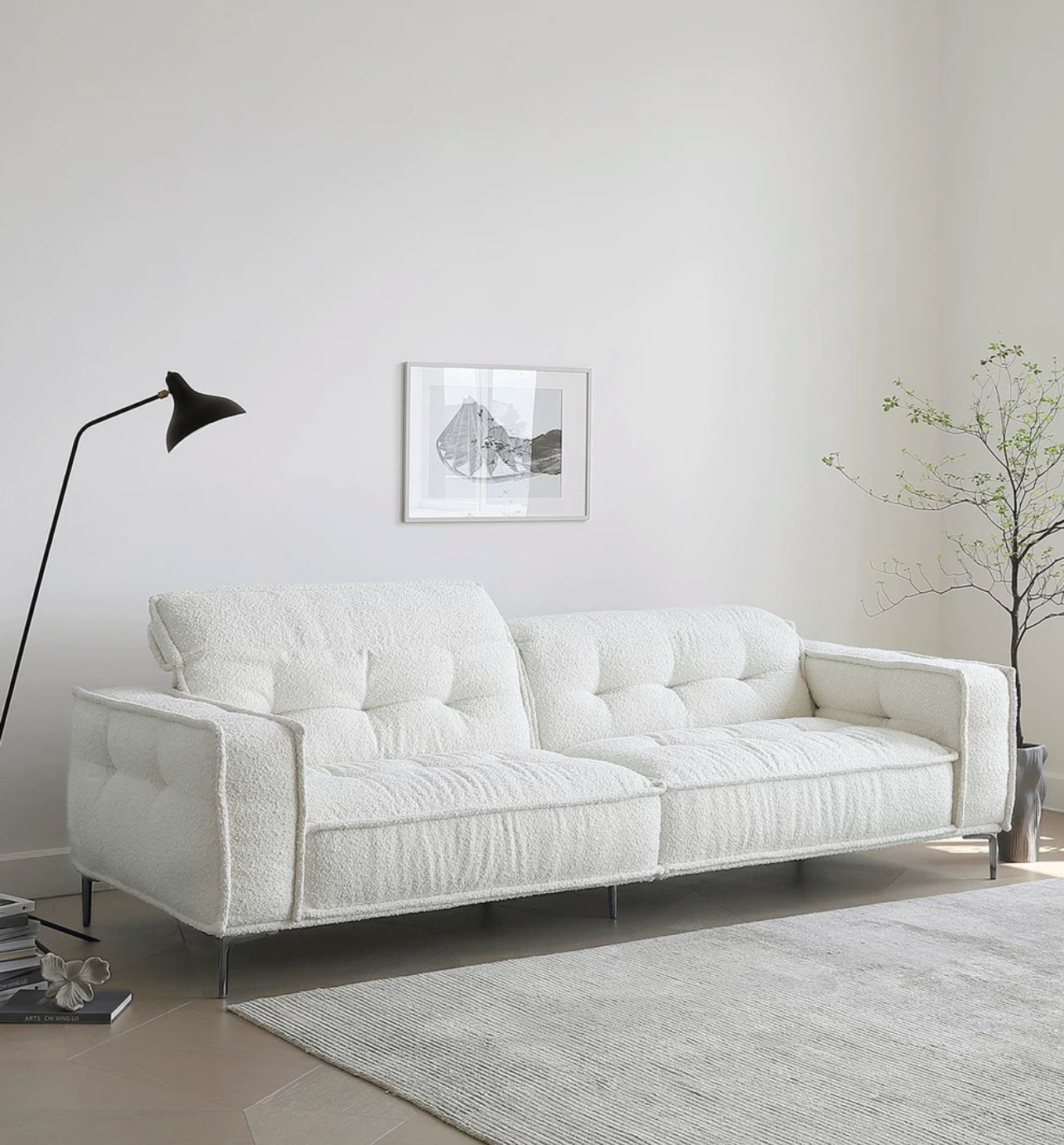 Chic Comfort Adjustable Boucle Sofa - Cozy Furniture & Lifestyle