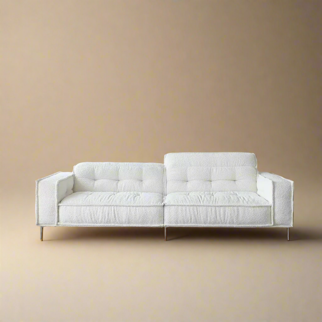 Chic Comfort Adjustable Boucle Sofa - Cozy Furniture & Lifestyle