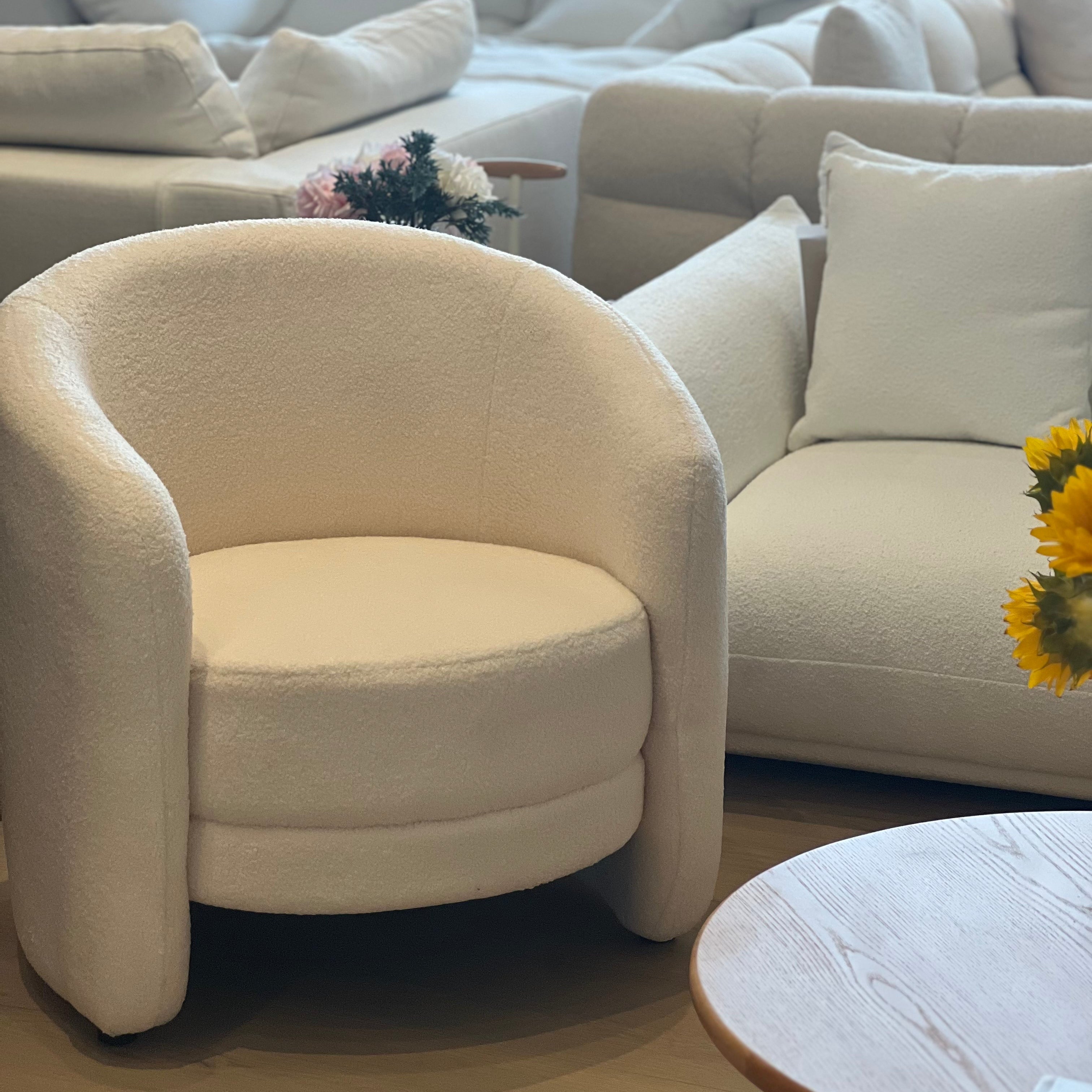 Cocoon Wool Boucle Accent Chair (Floor Model Sale) - Cozy Furniture & Lifestyle