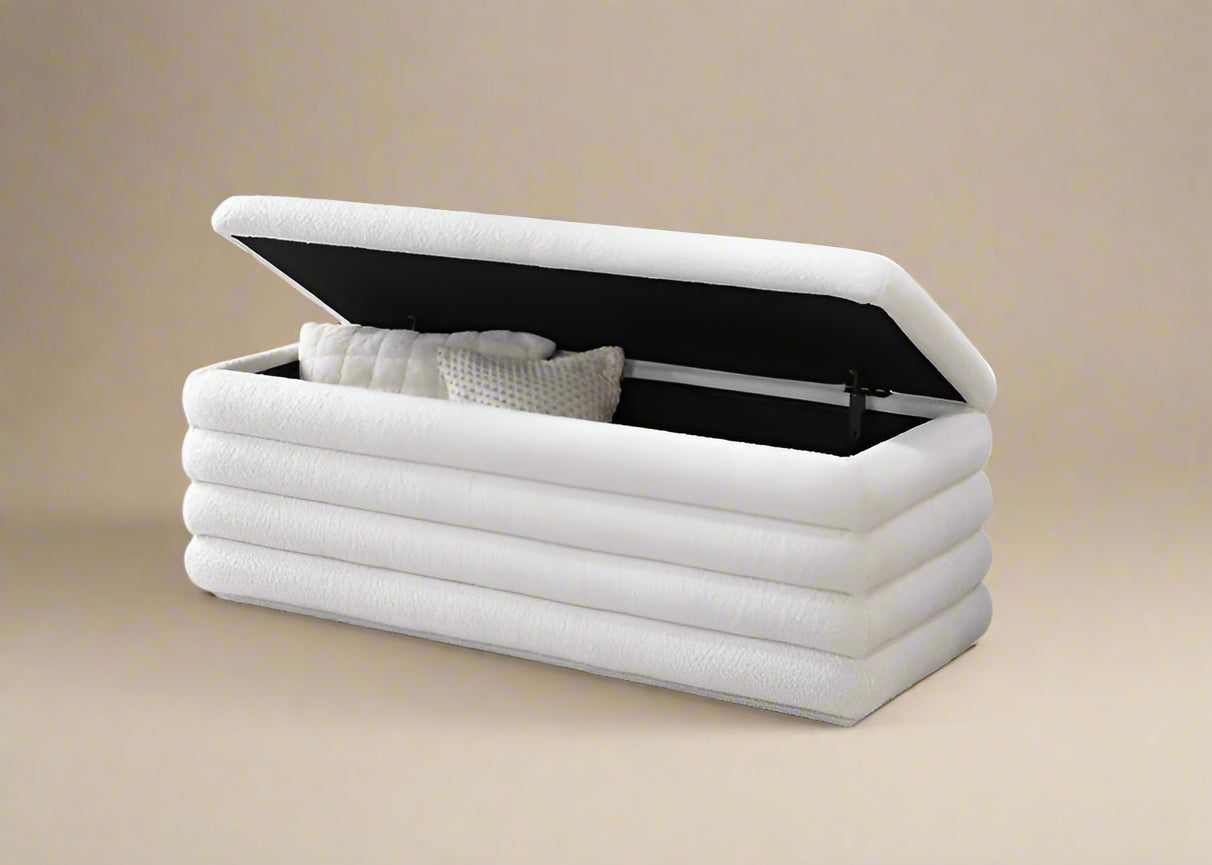 Dreamscape Bouclé Storage Bench - Cozy Furniture & Lifestyle