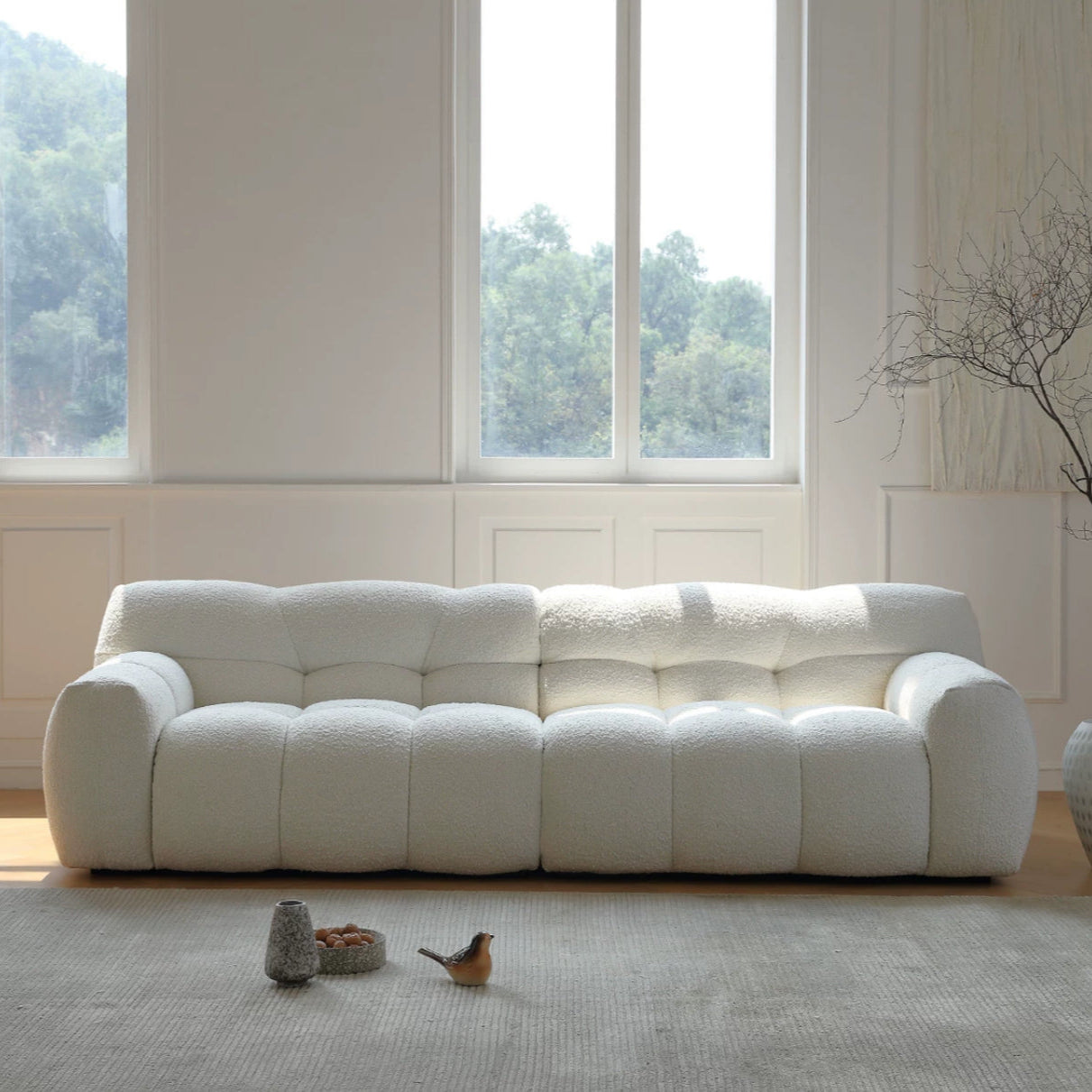 Two Seater Cream Gummy Sofa - Cozy Furniture & Lifestyle