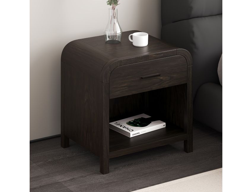 Eamon Wood Nightstand with Charging Station - Cozy Furniture & Lifestyle