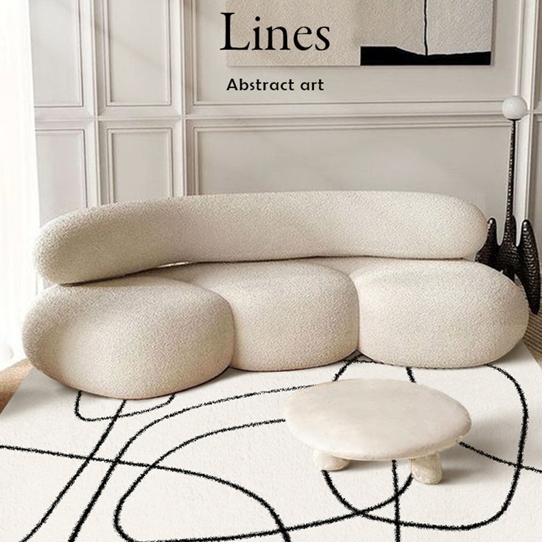 Eclipse Black and White Abstract Rug - Cozy Furniture & Lifestyle