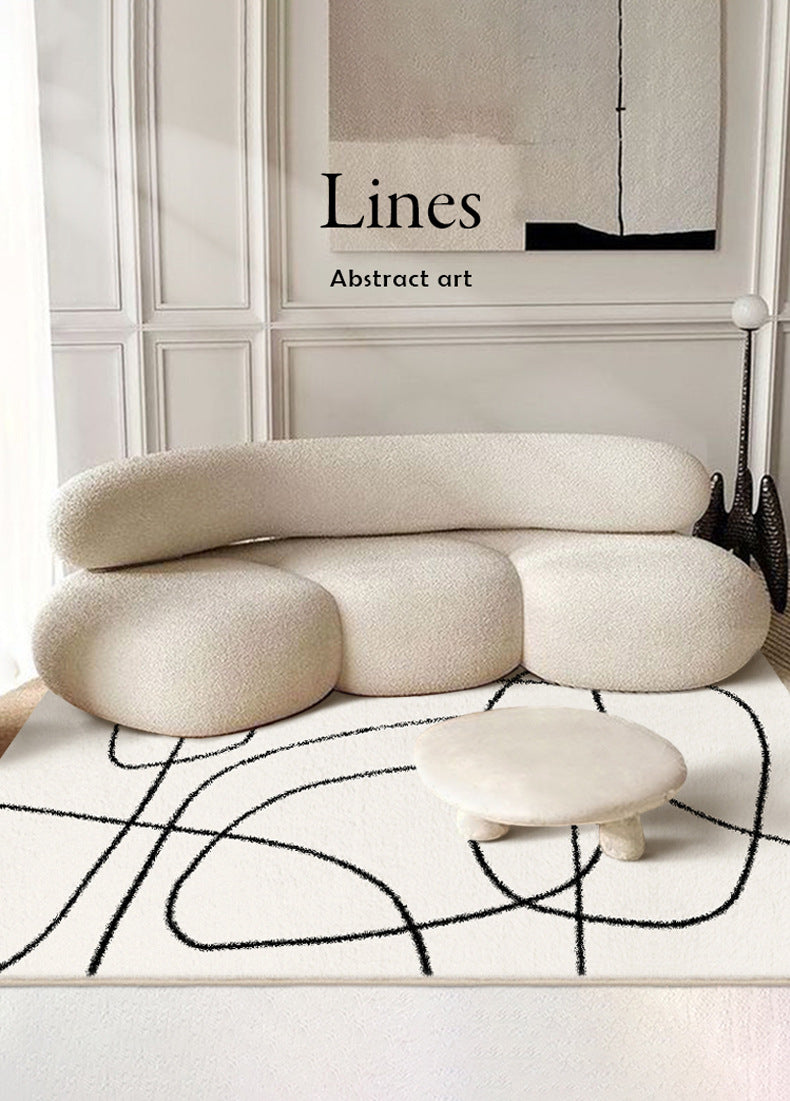 Eclipse Black and White Abstract Rug - Cozy Furniture & Lifestyle