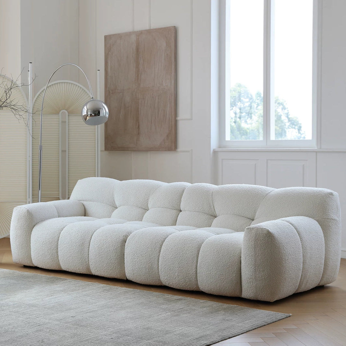 Two Seater Cream Gummy Sofa - Cozy Furniture & Lifestyle