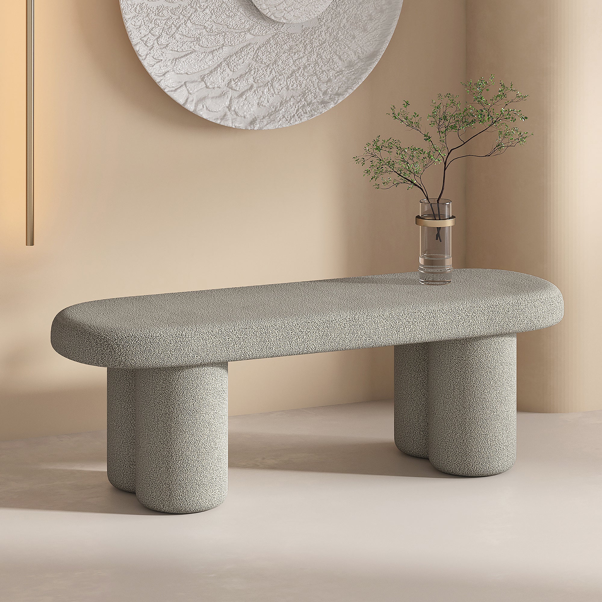 Harper Bouclé Bench - Cozy Furniture & Lifestyle