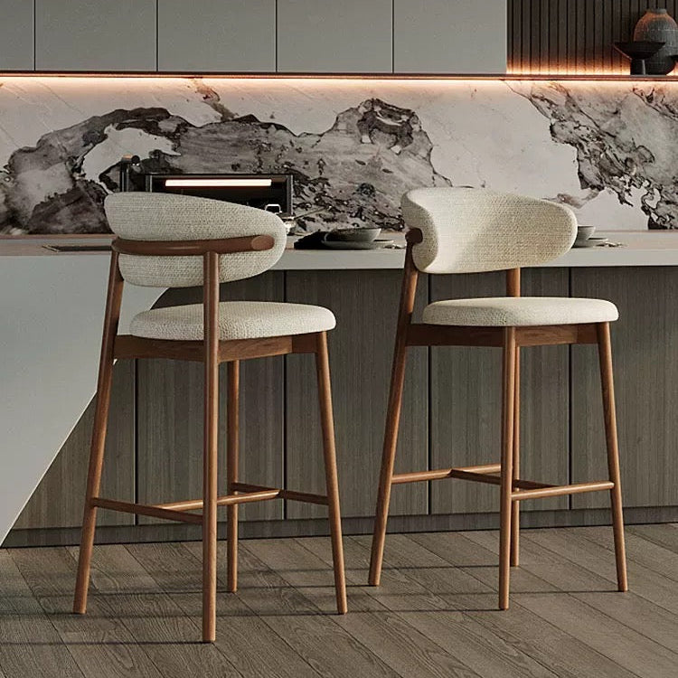 Linen Ash Wood Counter Stool (Set of 2) - Cozy Furniture & Lifestyle