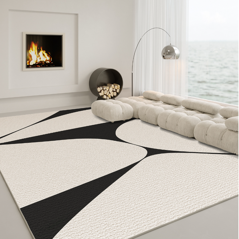 Monochrome Flow Art Carpet - Cozy Furniture & Lifestyle