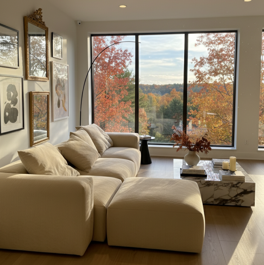 Plush Corduroy Modular Sofa - Cozy Furniture & Lifestyle