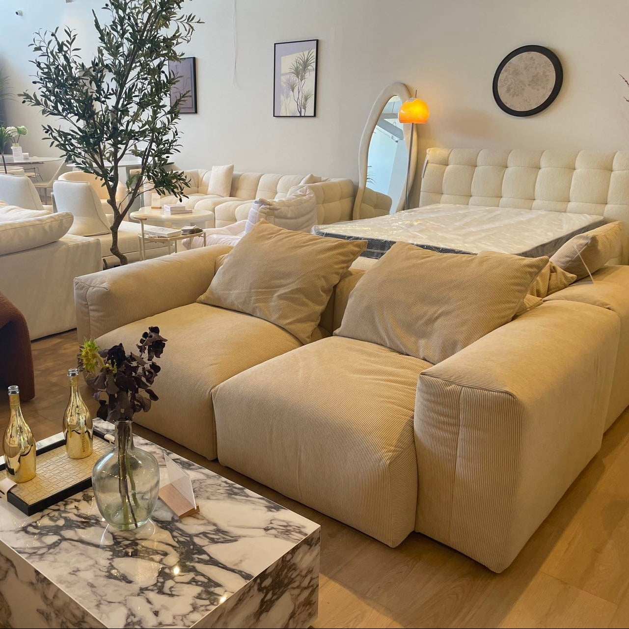 Plush Corduroy Modular Sofa - Cozy Furniture & Lifestyle
