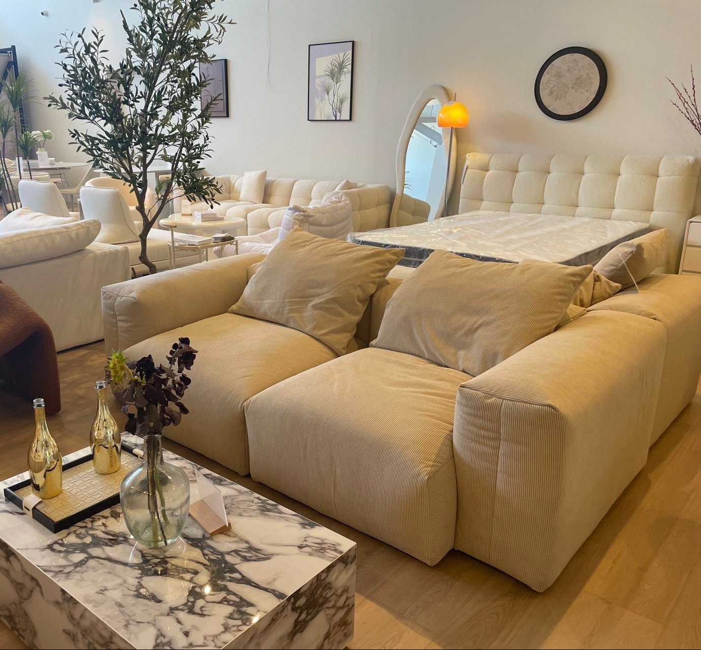 Plush Corduroy Modular Sofa - Cozy Furniture & Lifestyle