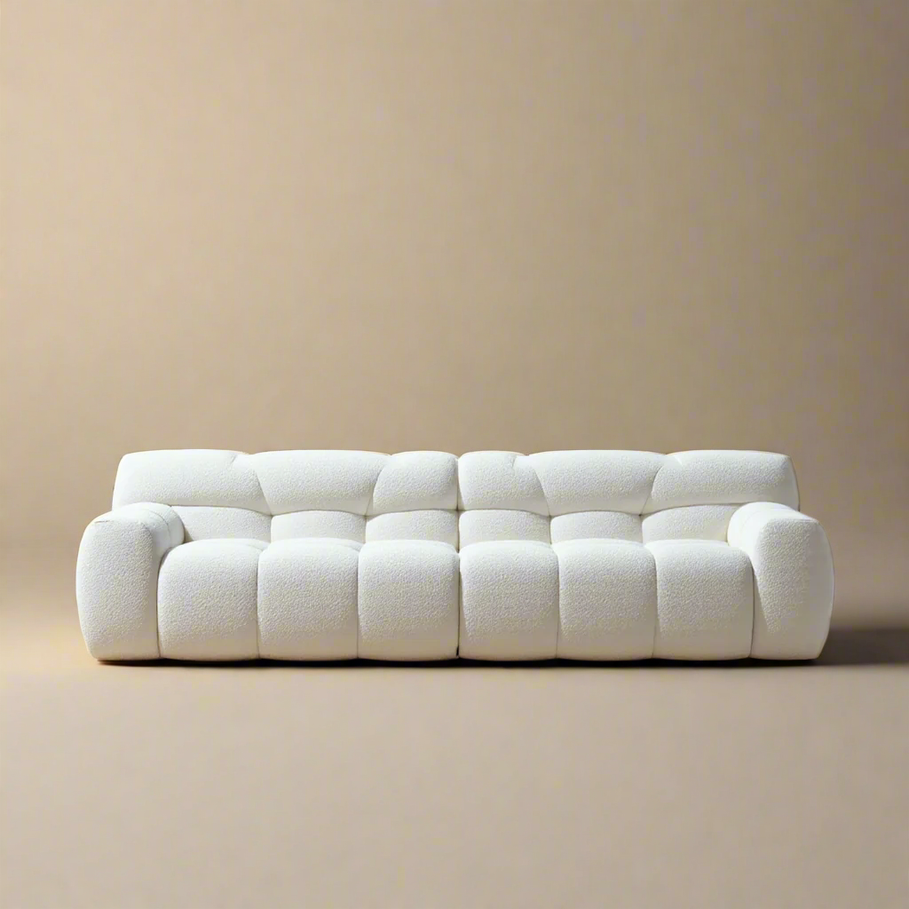 Two Seater Cream Gummy Sofa - Cozy Furniture & Lifestyle