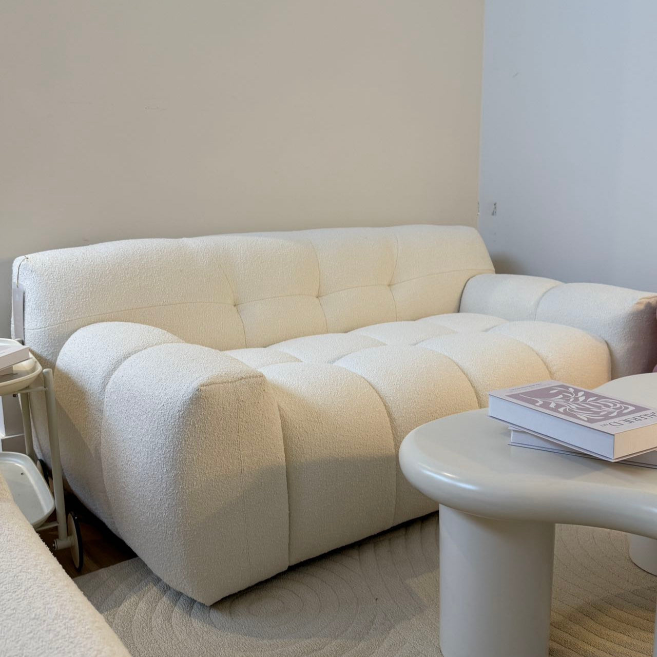 Two Seater Cream Gummy Sofa - Cozy Furniture & Lifestyle