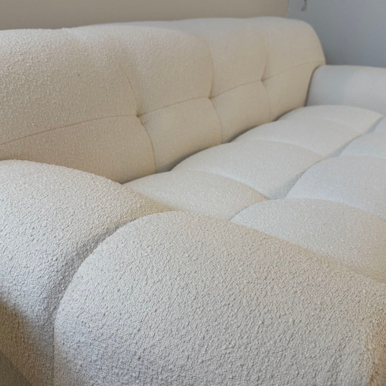 Two Seater Cream Gummy Sofa - Cozy Furniture & Lifestyle