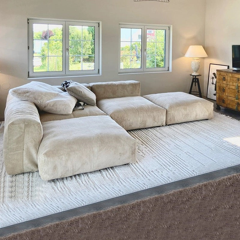 Plush Corduroy Modular Sofa - Cozy Furniture & Lifestyle