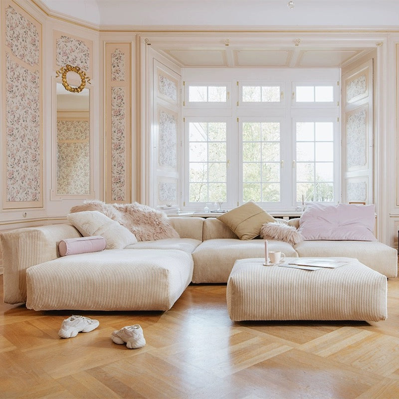 Plush Corduroy Modular Sofa - Cozy Furniture & Lifestyle