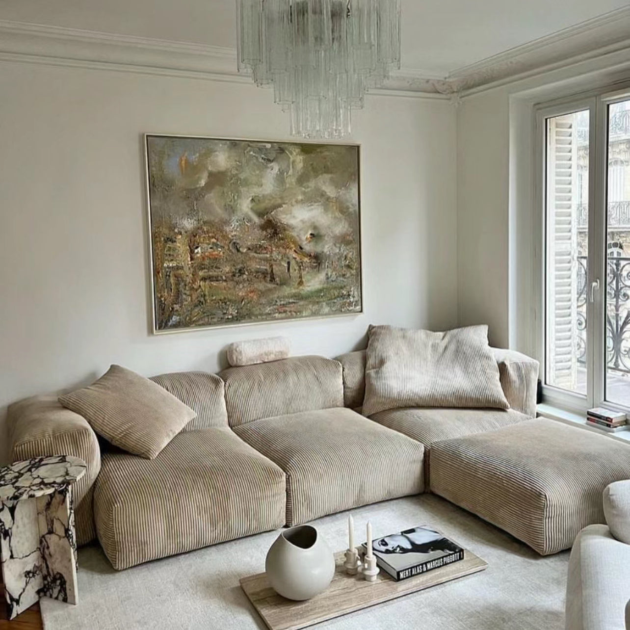 Plush Corduroy Modular Sofa - Cozy Furniture & Lifestyle