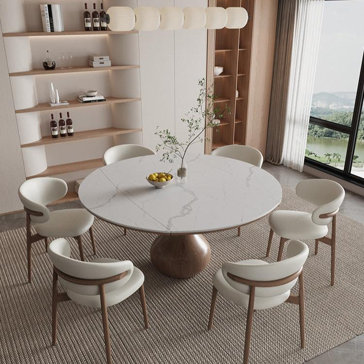 Walnut Sphere Leg Convertible Dining Table 59" - Cozy Furniture & Lifestyle