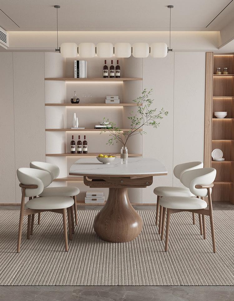 Walnut Sphere Leg Convertible Dining Table 59" - Cozy Furniture & Lifestyle