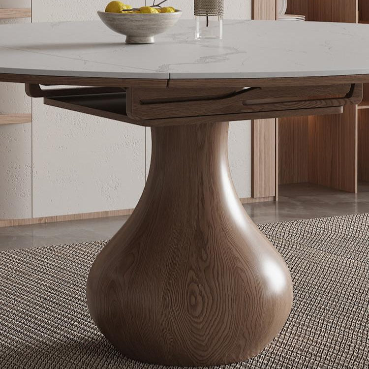 Walnut Sphere Leg Convertible Dining Table 59" - Cozy Furniture & Lifestyle