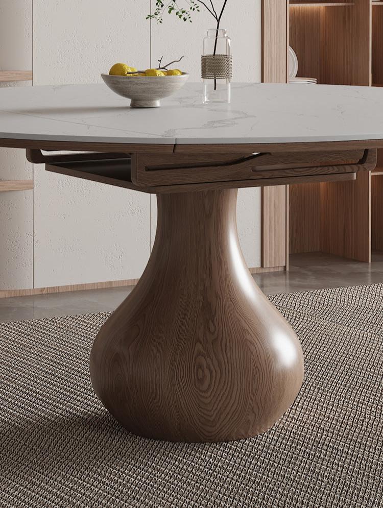 Walnut Sphere Leg Convertible Dining Table 59" - Cozy Furniture & Lifestyle