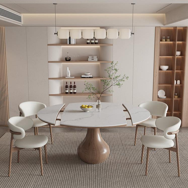 Walnut Sphere Leg Convertible Dining Table 59" - Cozy Furniture & Lifestyle