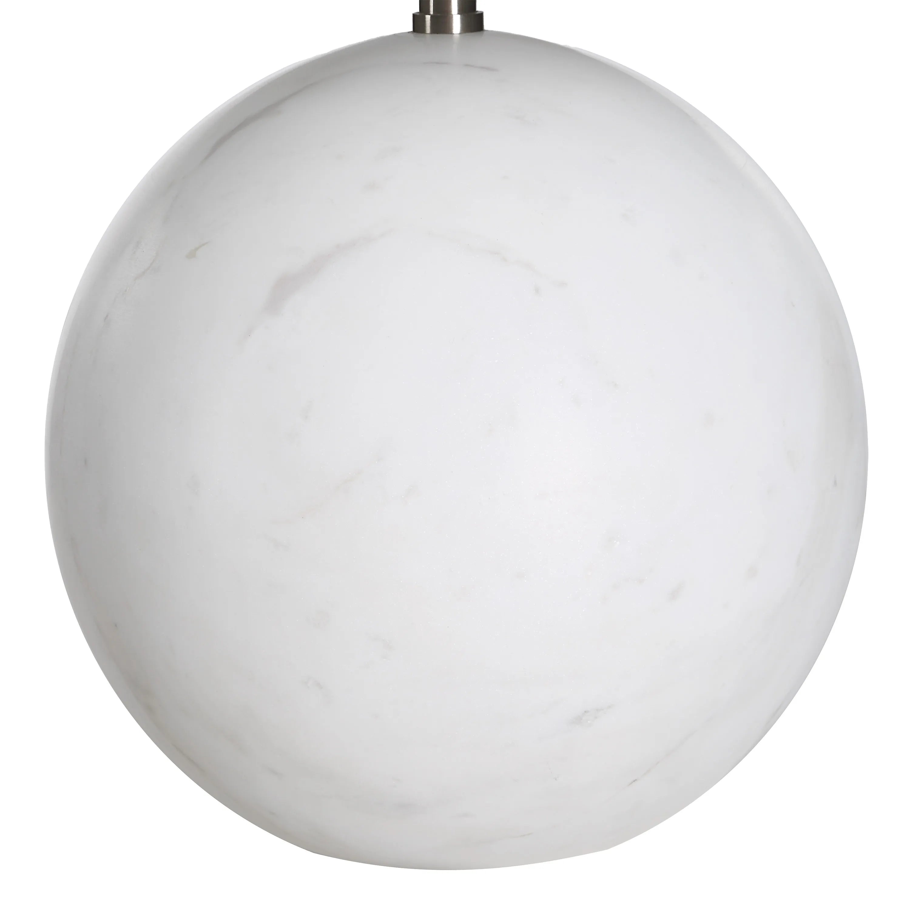 Close-up of Arlo White Marble Table Lamp base showing smooth polished spherical stone texture
