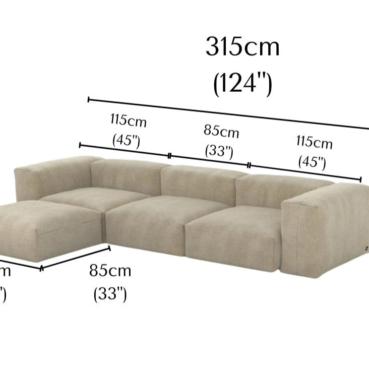 Plush Corduroy Modular Sofa - Cozy Furniture & Lifestyle