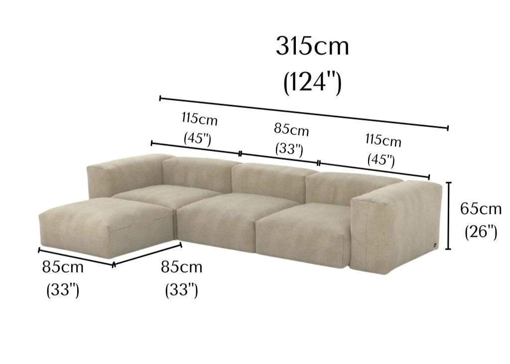 Plush Corduroy Modular Sofa - Cozy Furniture & Lifestyle