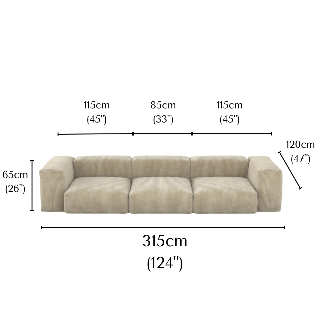 Plush Corduroy Modular Sofa - Cozy Furniture & Lifestyle