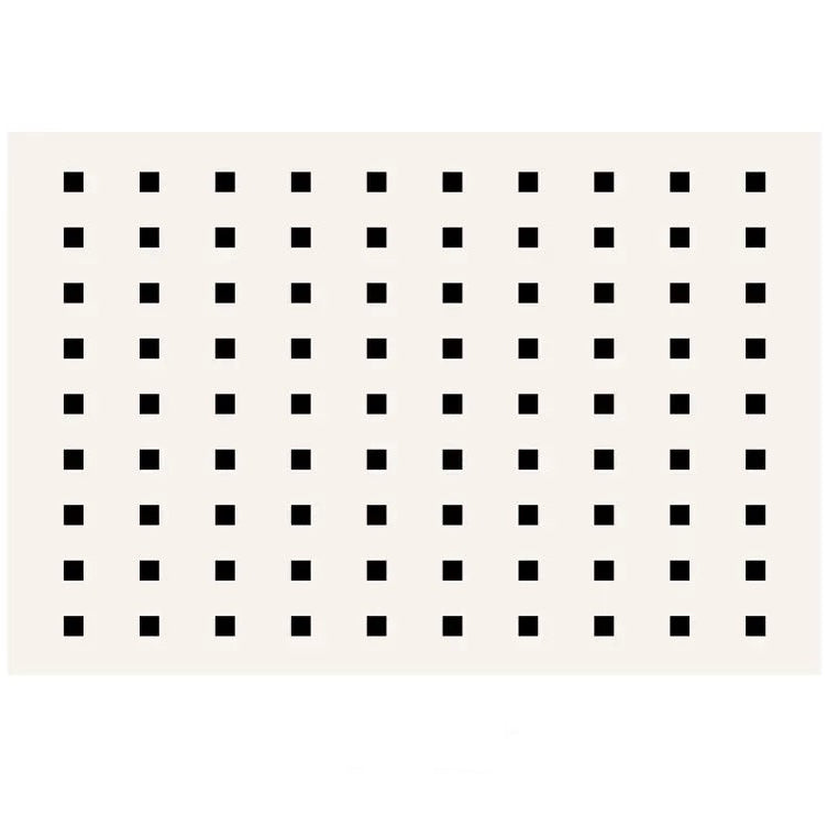 Modern Square Design Rug featuring a clean grid pattern of black squares on a soft cream background.