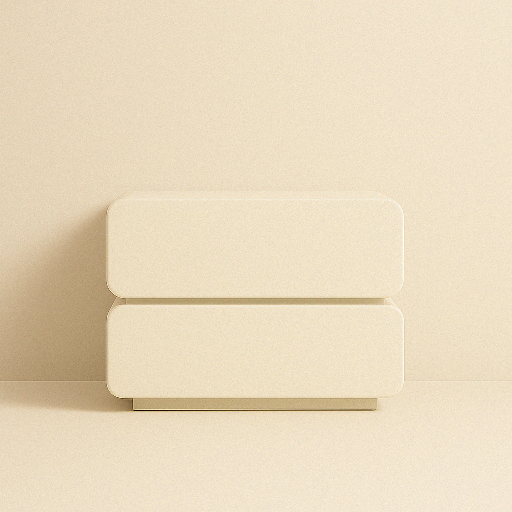 Vento Modern Wood/Leather Night Stand - Cozy Furniture & Lifestyle