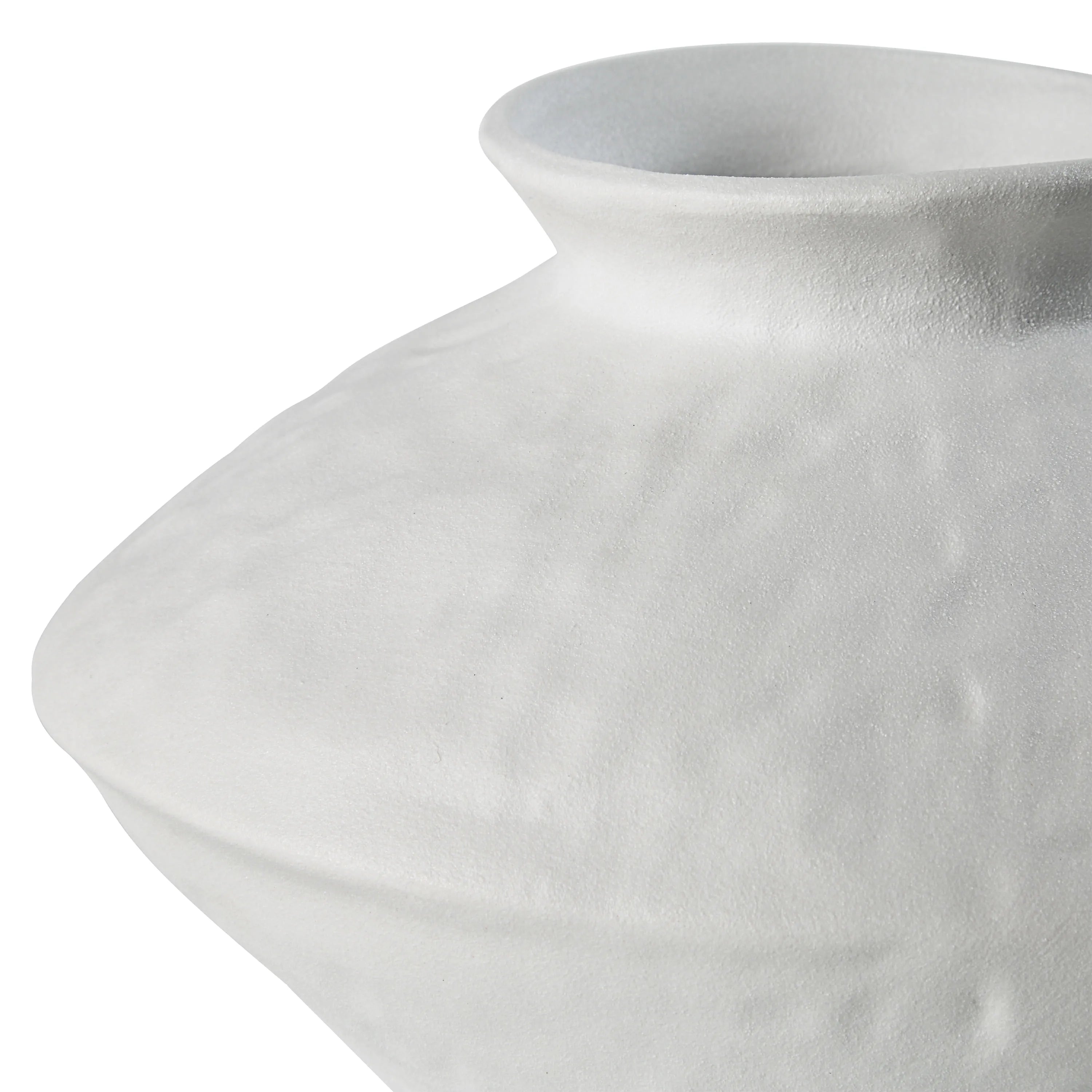 Close-up of Solana Ceramic Vase showing matte white surface and organic handcrafted texture