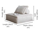 Tofu Modular Sofa with measurements