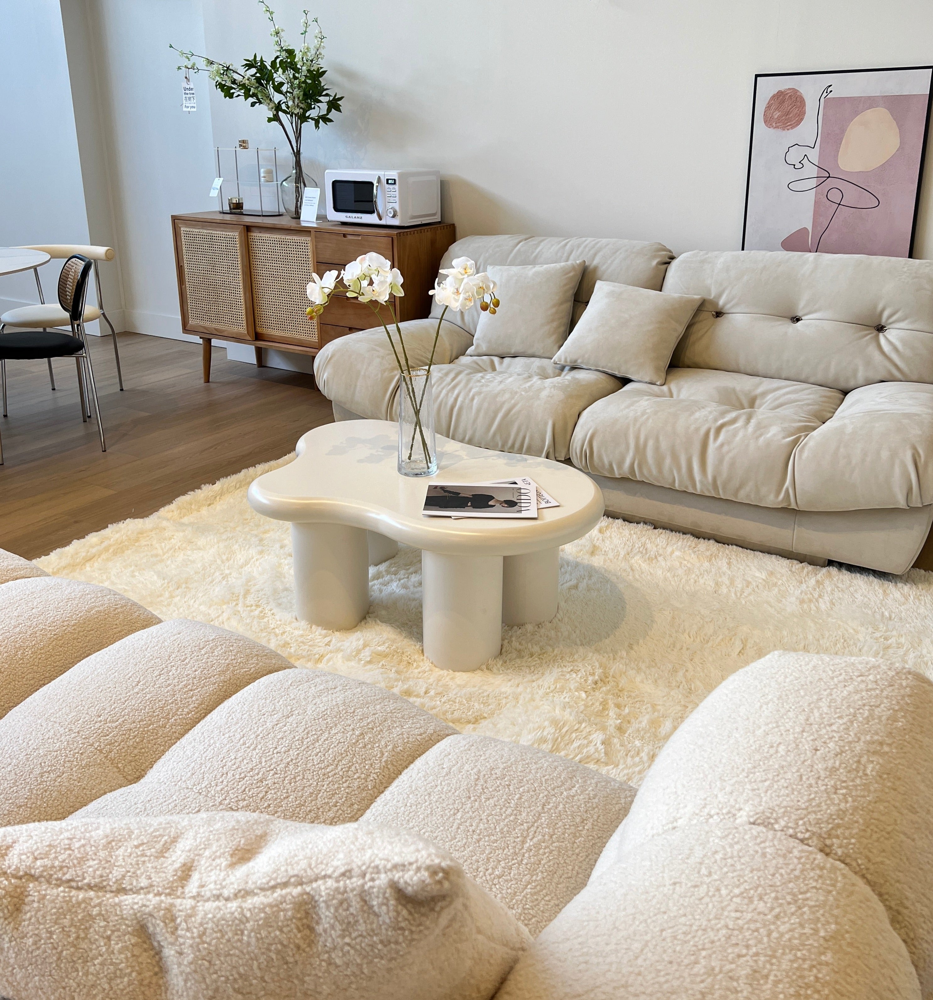 Furry White Carpet - Cozy Furniture & Lifestyle