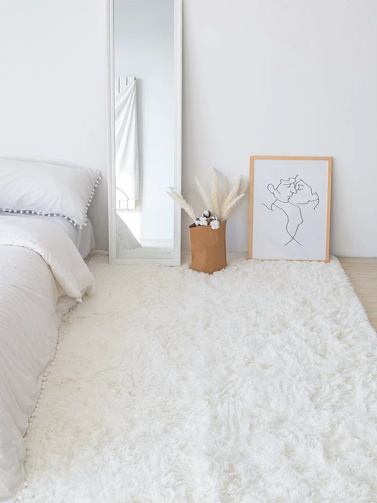 Furry White Carpet - Cozy Furniture & Lifestyle