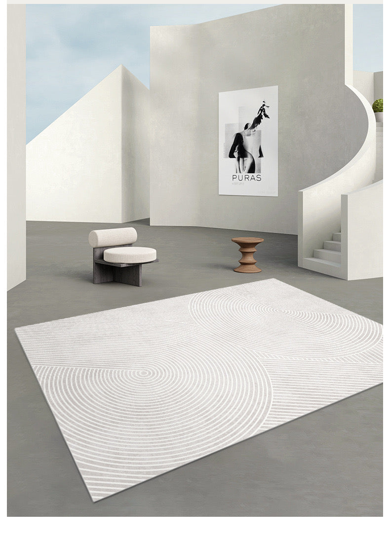 Creamy Modern Abstract Carpet - Cozy Furniture & Lifestyle